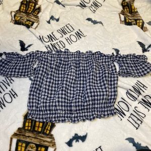 Checkered off the shoulder shirt